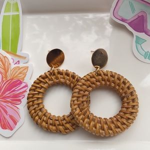 β¨HPβ¨Wicker Circle Drop Earrings